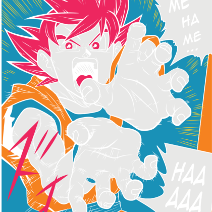Design Goku Super Saiyan God Kamehameha