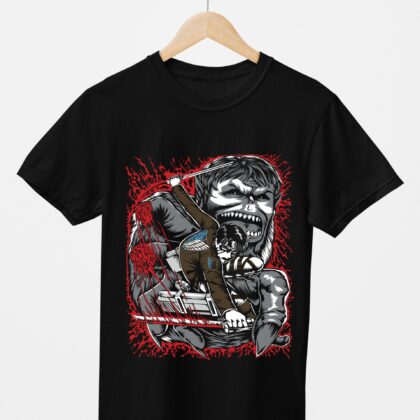 T-shirt floqué Attaque des Titans — Titan Cuirassé Reiner Braun