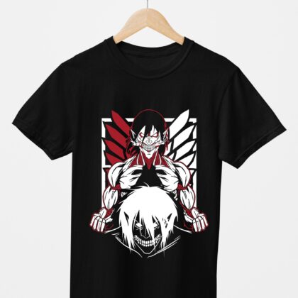 T-shirt floqué Attaque des Titans — Eren Titan Sourire Malsain