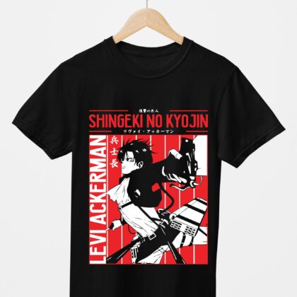 T-shirt floqué Attaque des Titans — Levi Ackerman Édition Shingeki