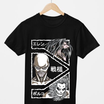 T-shirt floqué Attaque des Titans — Les 9 Titans Trio