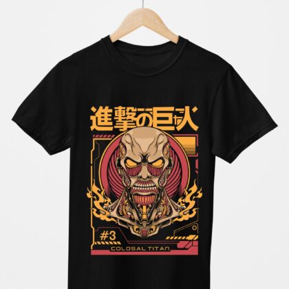 T-shirt floqué Attaque des Titans — Titan Colossal Édition Officielle