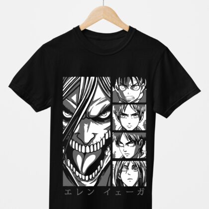 T-shirt floqué Attaque des Titans — Eren Multi-Titans