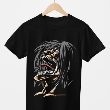 T-shirt floqué Attaque des Titans — Titan Originel Hurlement