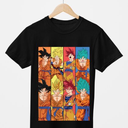 T-shirt floqué Dragon Ball — Goku Multi-Transformations