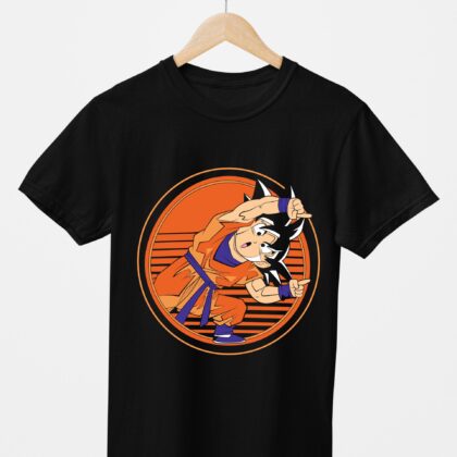T-shirt floqué Dragon Ball — Goku Kamehameha Édition Vintage