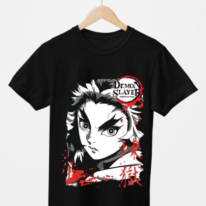 T-shirt floqué Demon Slayer — Tanjiro Kamado Demon Slayer (noir)
