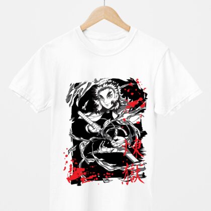 T-shirt floqué Demon Slayer — Rengoku Kyojuro Pilier des Flammes