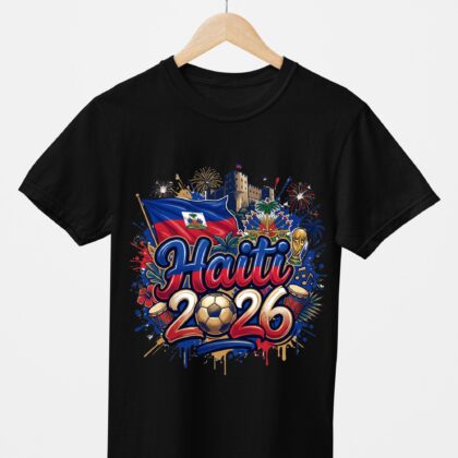 T-shirt floqué Écusson Haiti Édition Drapeau & Culture – Édition CDM 2026