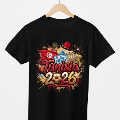 T-shirt floqué Écusson Tunisie Édition Drapeau & Culture – Édition CDM 2026