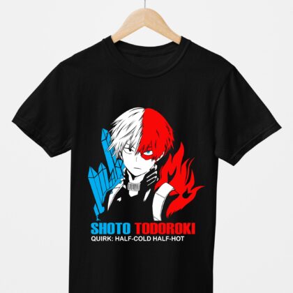 T-shirt floqué My Hero Academia — Shoto Todoroki Half-Cold Half-Hot