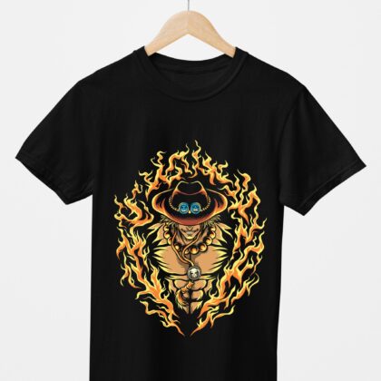 T-shirt Sun God Nika One Piece — Luffy Gear 5 Flammes